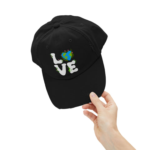 Earth Day Love Distressed Cap