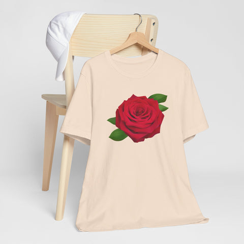 Red Rose Romantic Flower Unisex Tee