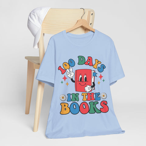Colorful 100 Days in the Books Unisex Tee, Teacher Gifts