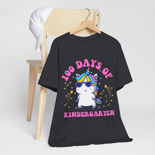 100 Days of Kindergarten Unicorn Unisex Tee, Kids, School