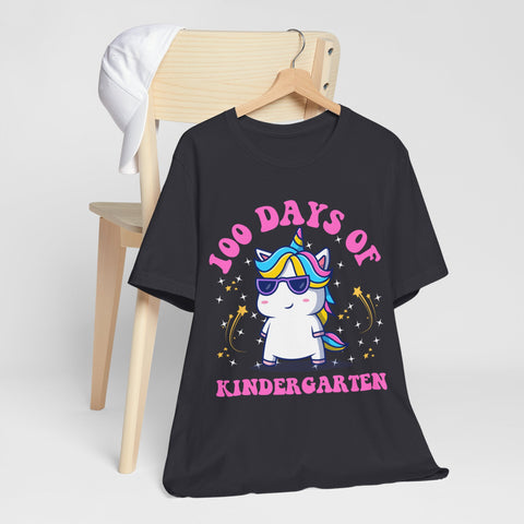 100 Days of Kindergarten Unicorn Unisex Tee, Kids, School