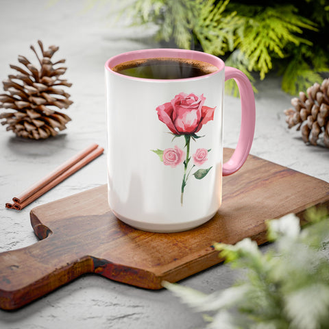 Colorful Rose-Themed Coffee Mug - 11oz & 15oz