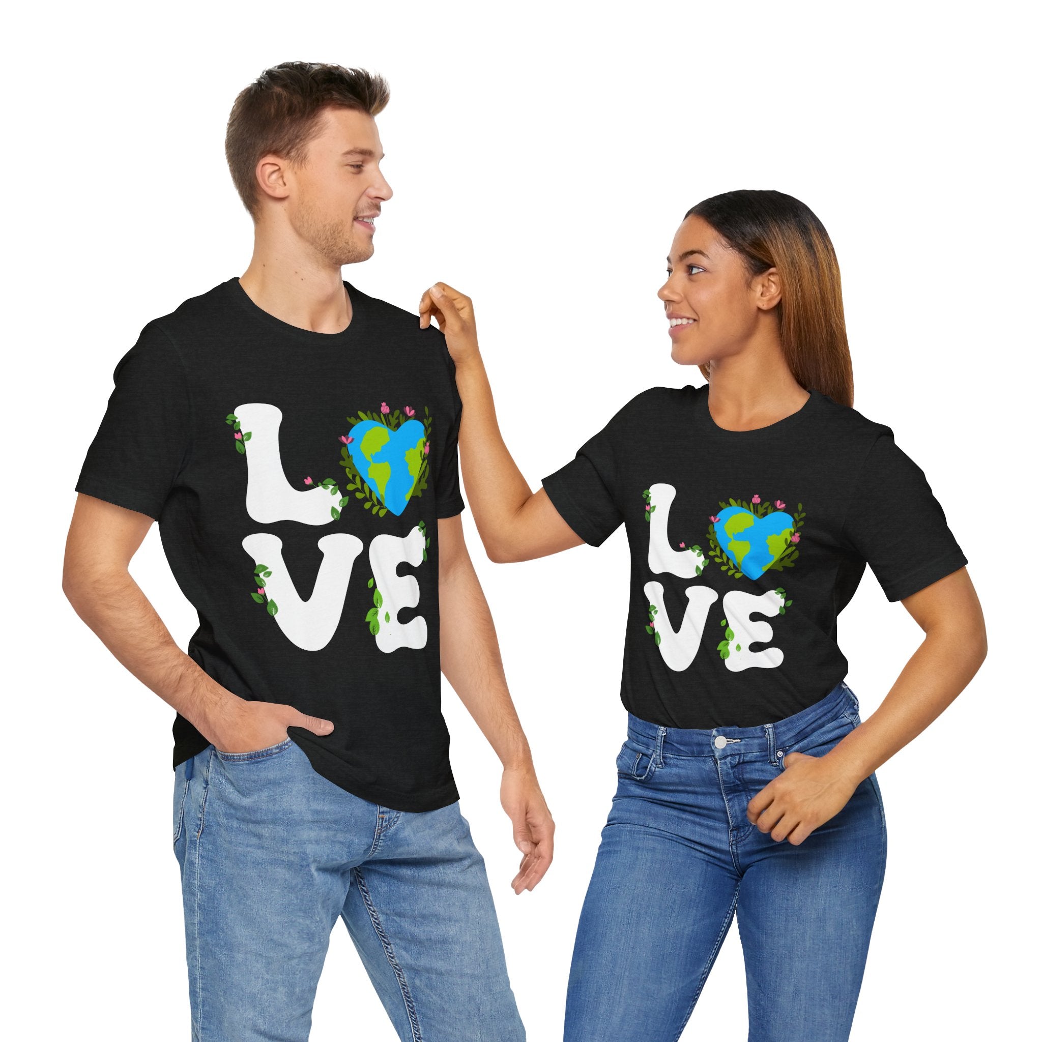 Earth Heart Graphic Tee, Eco-Friendly Shirt, Sustainable Fashion, Gift for Nature Lovers, Unisex Tee for Earth Day