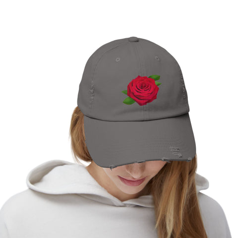 Vintage Rose Distressed Cap