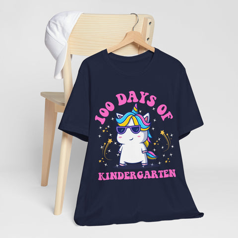 100 Days of Kindergarten Unicorn Unisex Tee, Kids, School
