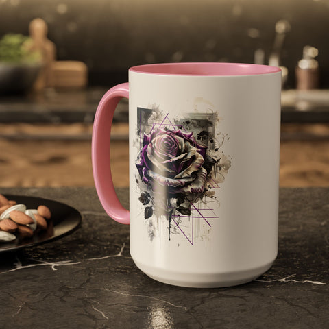 Colorful Artistic Rose Mug 11oz, 15oz