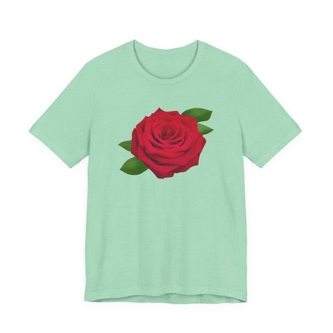 Red Rose Romantic Flower Unisex Tee