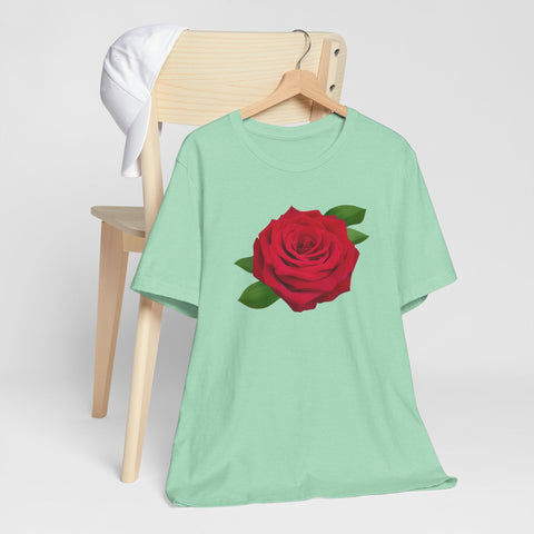 Red Rose Romantic Flower Unisex Tee