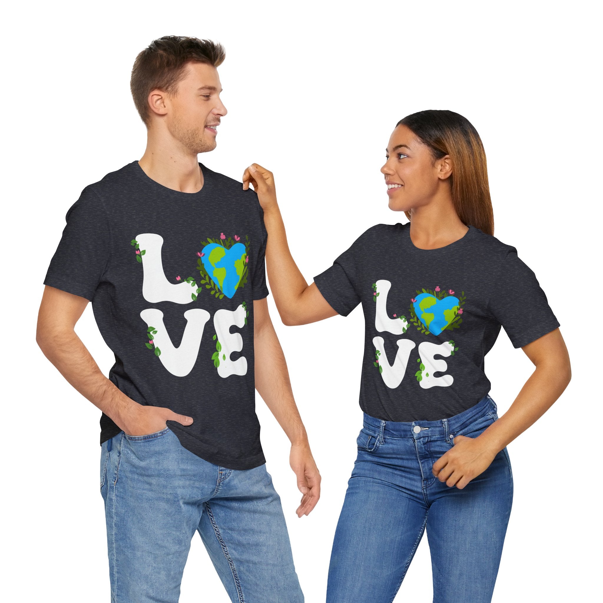 Earth Heart Graphic Tee, Eco-Friendly Shirt, Sustainable Fashion, Gift for Nature Lovers, Unisex Tee for Earth Day
