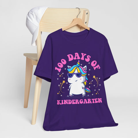100 Days of Kindergarten Unicorn Unisex Tee, Kids, School