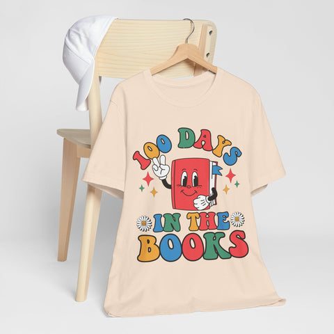 Colorful 100 Days in the Books Unisex Tee, Teacher Gifts