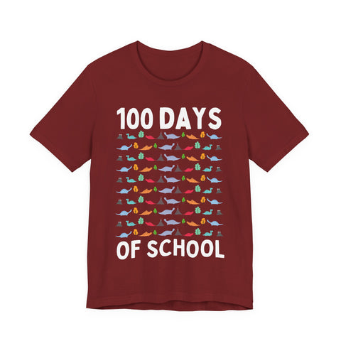 100 th Days Of School Dinosaur Pattern Unisex Tee