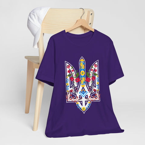 Ukrainian Floral Tryzub Unisex Tee