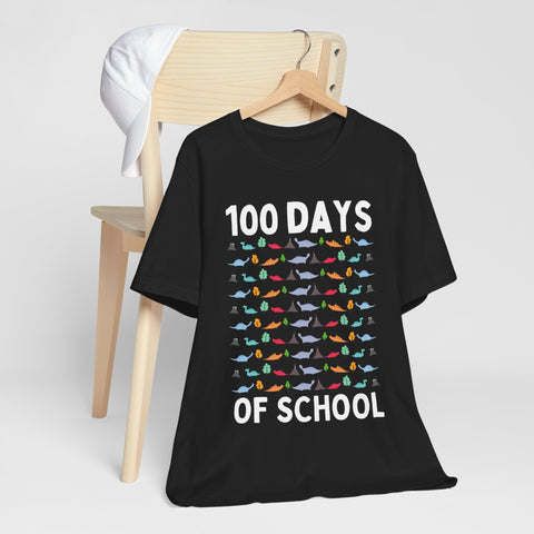 100 th Days Of School Dinosaur Pattern Unisex Tee