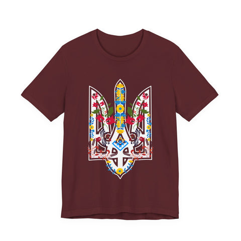 Ukrainian Floral Tryzub Unisex Tee