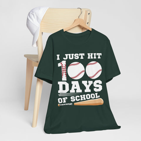 Celebratory Baseball Unisex Tee for 100 Days of School
