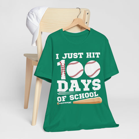 Celebratory Baseball Unisex Tee for 100 Days of School