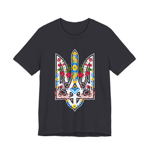 Ukrainian Floral Tryzub Unisex Tee