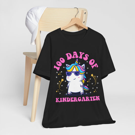 100 Days of Kindergarten Unicorn Unisex Tee, Kids, School