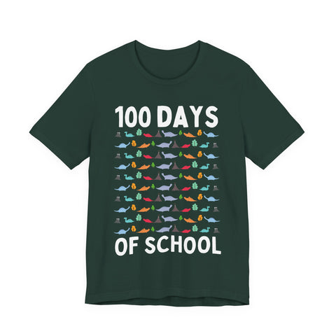 100 th Days Of School Dinosaur Pattern Unisex Tee