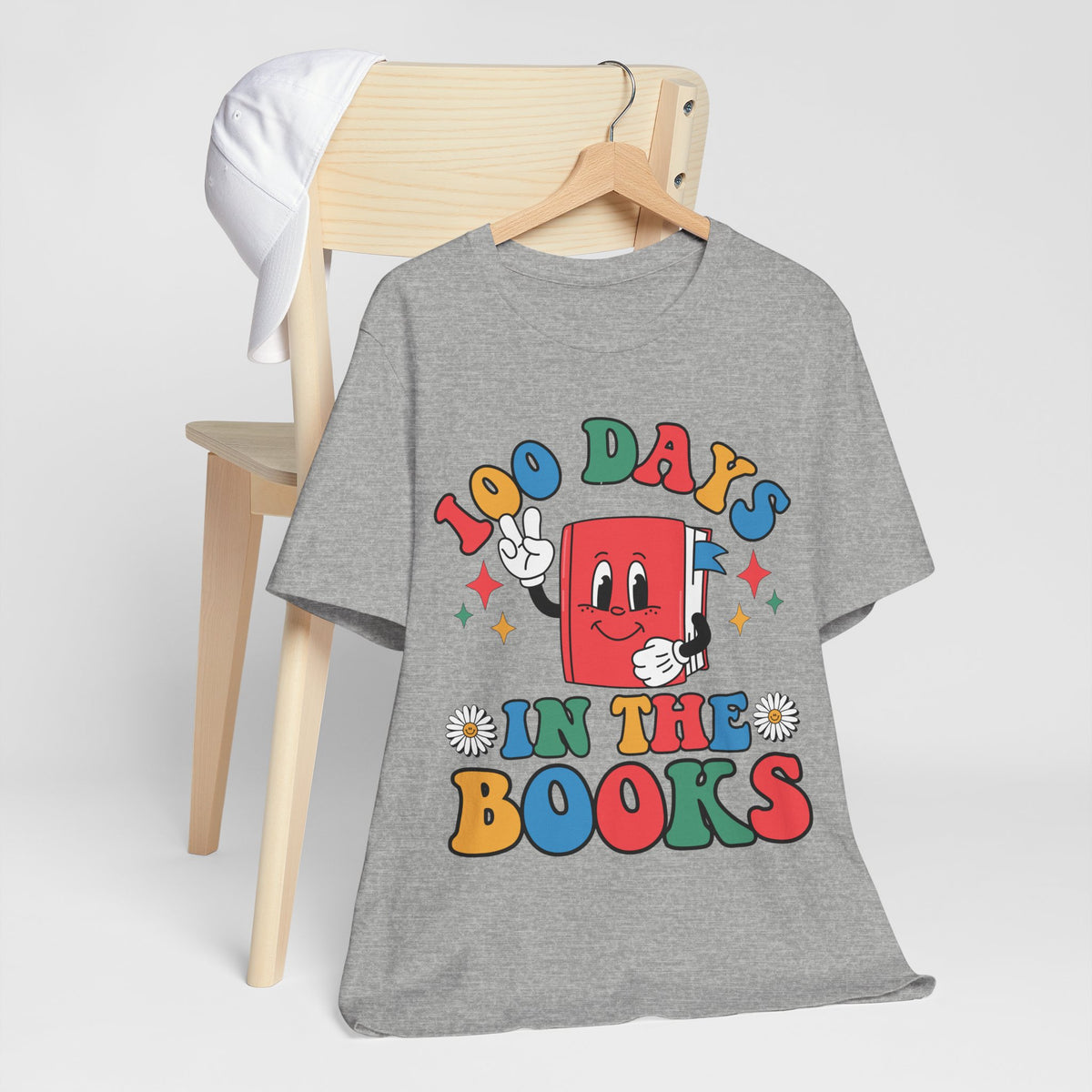 Colorful 100 Days in the Books Unisex Tee, Teacher Gifts