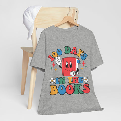 Colorful 100 Days in the Books Unisex Tee, Teacher Gifts