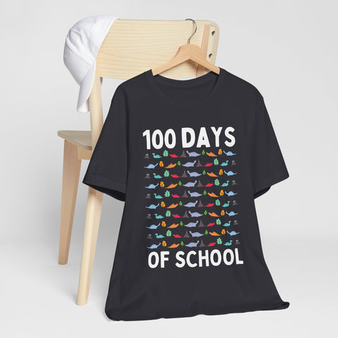 100 th Days Of School Dinosaur Pattern Unisex Tee