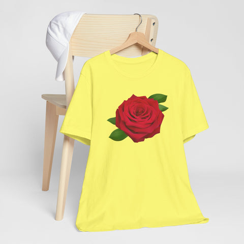 Red Rose Romantic Flower Unisex Tee