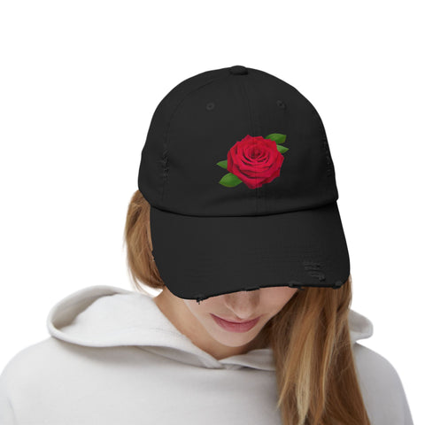 Vintage Rose Distressed Cap