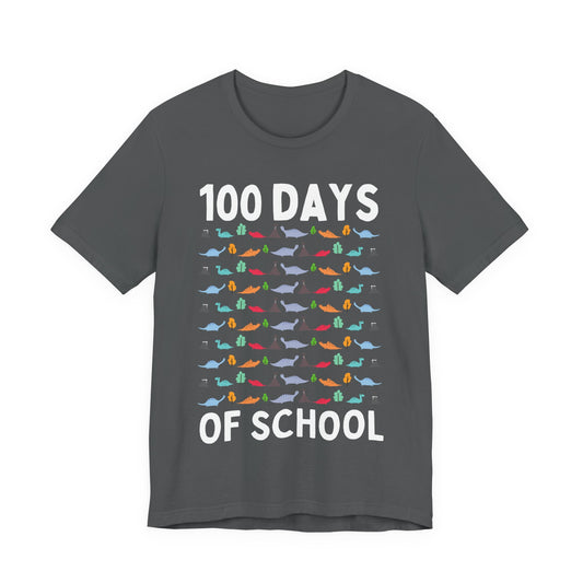 100 th Days Of School Dinosaur Pattern Unisex Tee