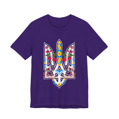 Ukrainian Floral Tryzub Unisex Tee