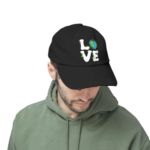 Earth Day Love Distressed Cap
