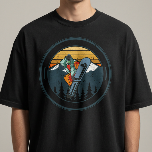 Snowboarder Sunset - Mountain Snowboard Unisex Tee