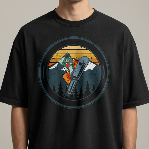 Snowboarder Sunset - Mountain Snowboard Unisex Tee