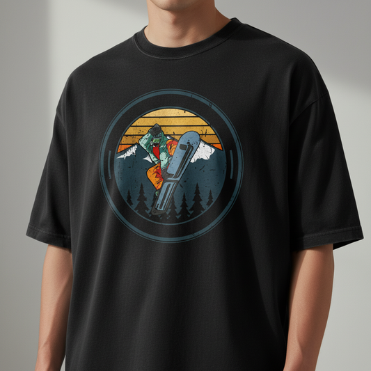 Snowboarder Sunset - Mountain Snowboard Unisex Tee