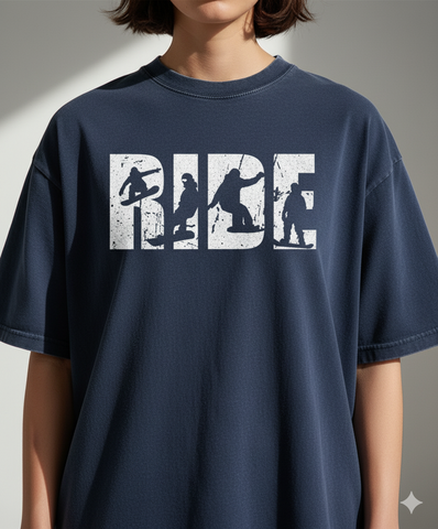 Funny RIDE Snowboarding Winter Sport Unisex Tee