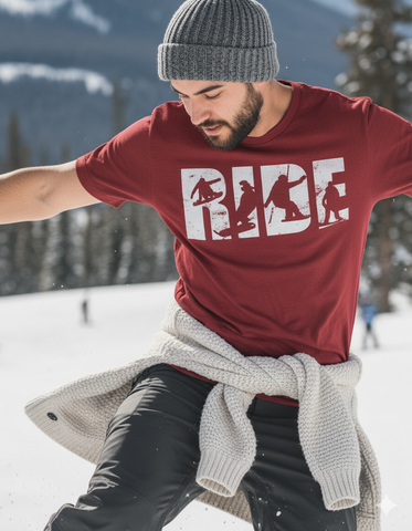 Funny RIDE Snowboarding Winter Sport Unisex Tee