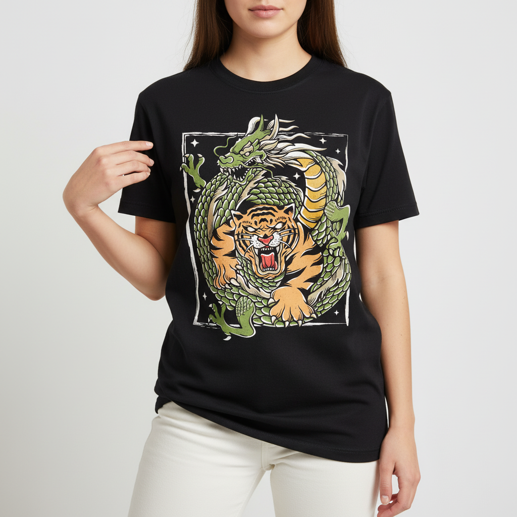 Tiger and Dragon Unisex Tee — Japanese Style Shirt