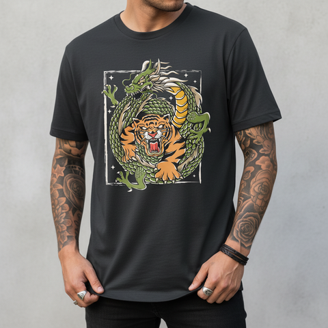 Tiger and Dragon Unisex Tee — Japanese Style Shirt