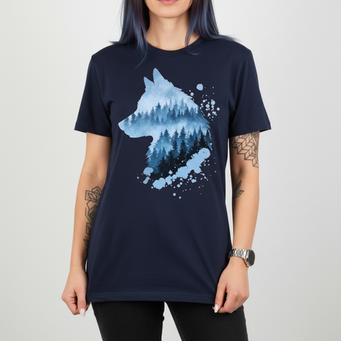 Watercolor Wolf Silhouette Unisex Tee