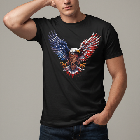 Patriotic Eagle for July 4th Memorial Day Unisex Tee