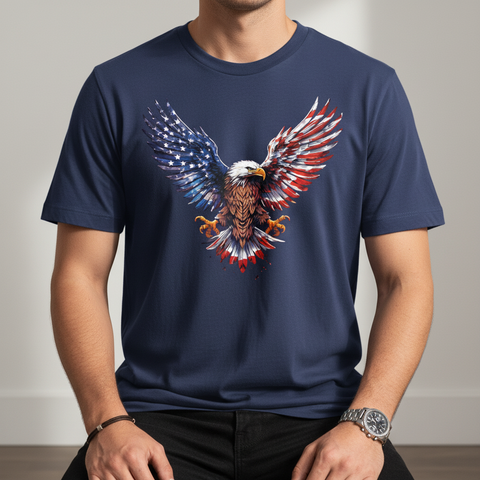 Patriotic Eagle for July 4th Memorial Day Unisex Tee
