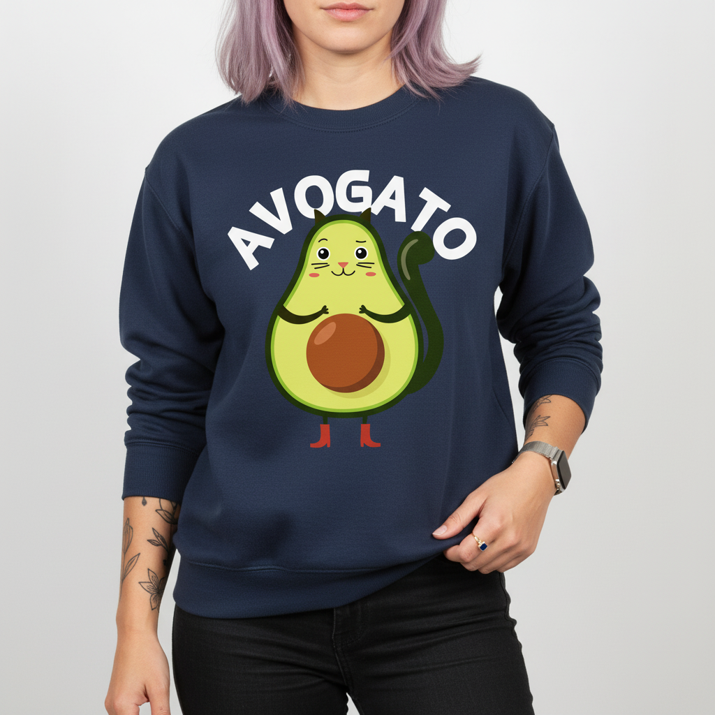 Avogato (Cat avocado) Unisex Crewneck Sweatshirt