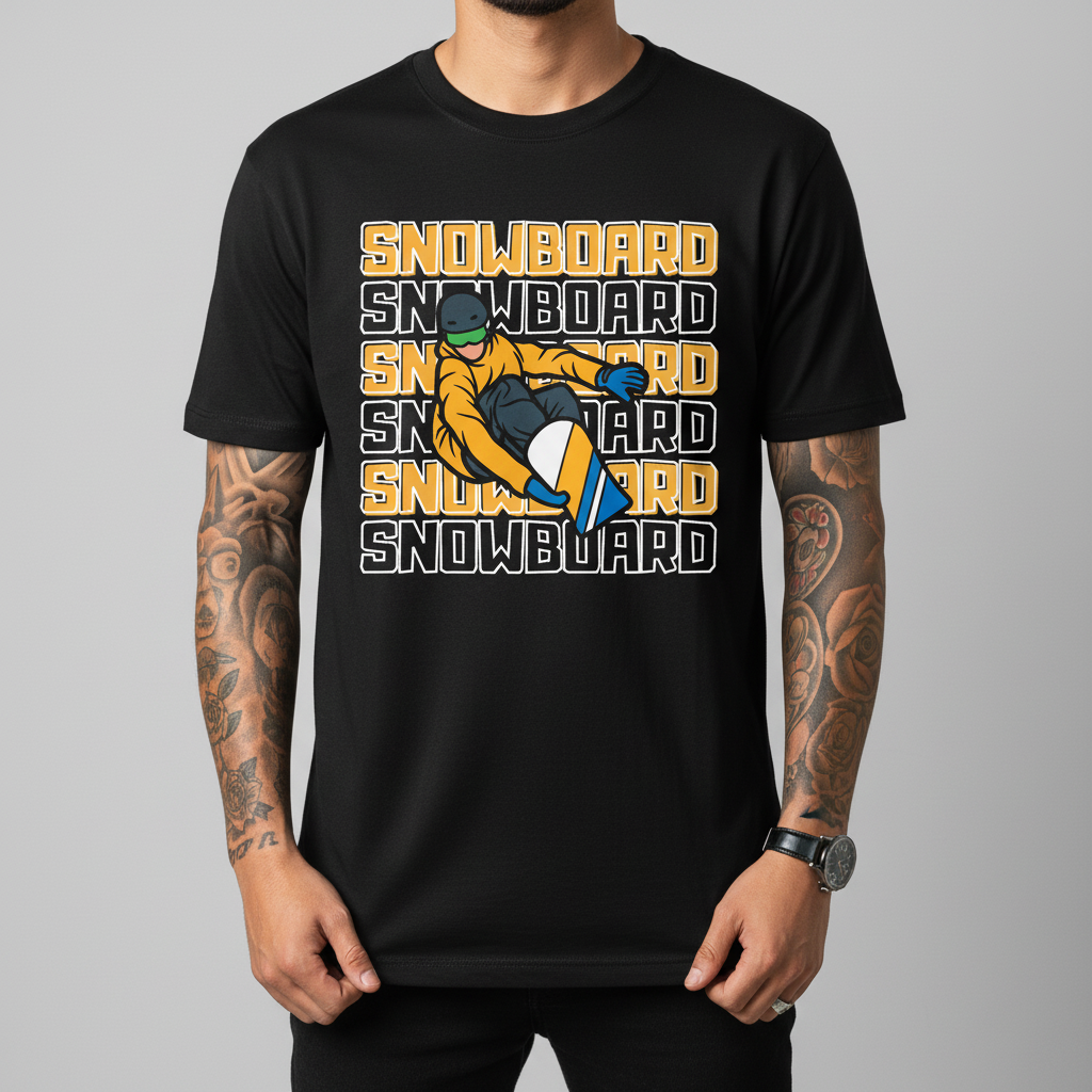 Snowboard Graphic Unisex Tee - Retro Snowboarder Design