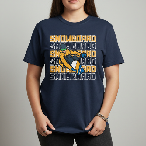 Snowboard Graphic Unisex Tee - Retro Snowboarder Design