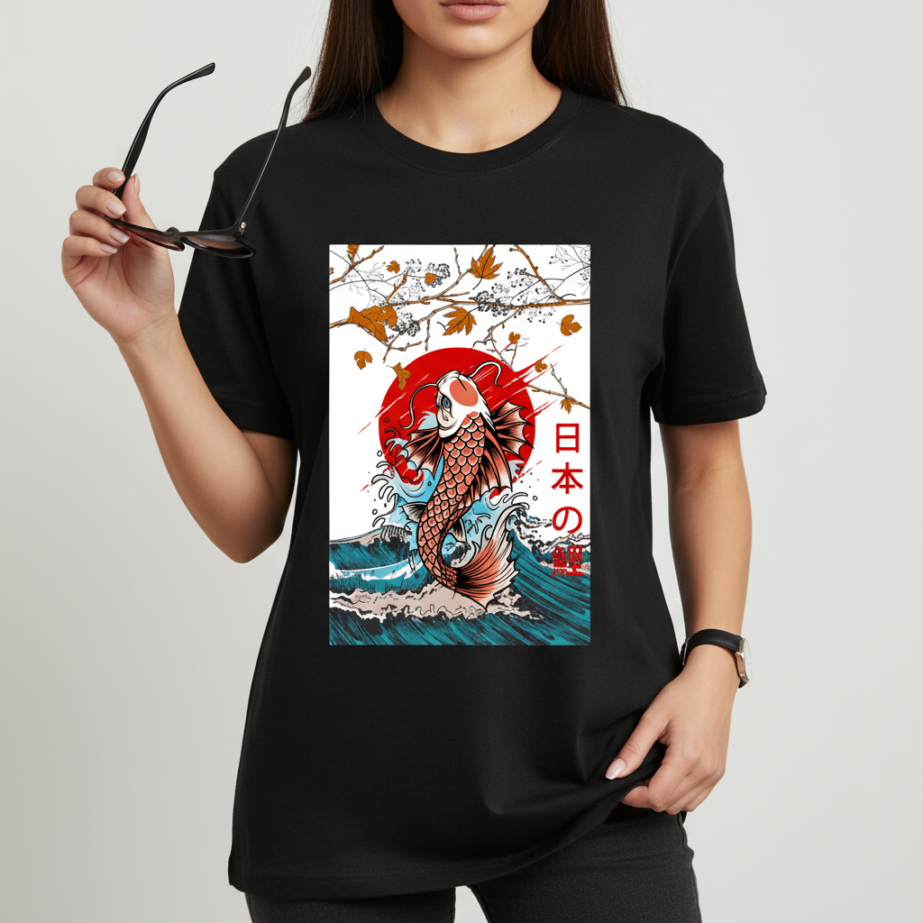 Koi Wave Tee — Japanese Koi Fish Sunset Unisex T-Shirt