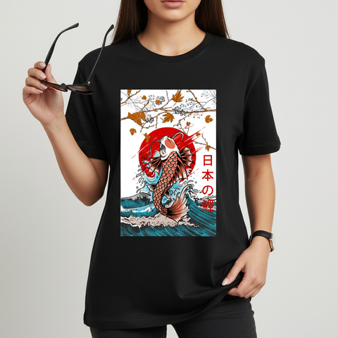 Koi Wave Tee — Japanese Koi Fish Sunset Unisex T-Shirt