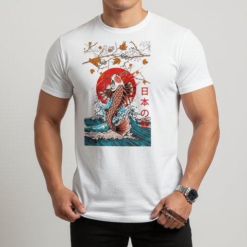 Koi Wave Tee — Japanese Koi Fish Sunset Unisex T-Shirt