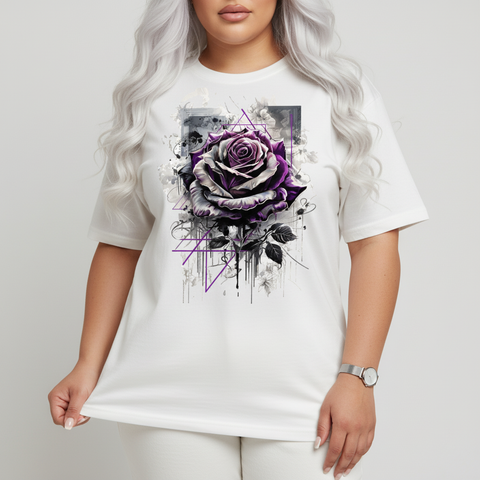 Purple Rose Artistic Unisex Tee