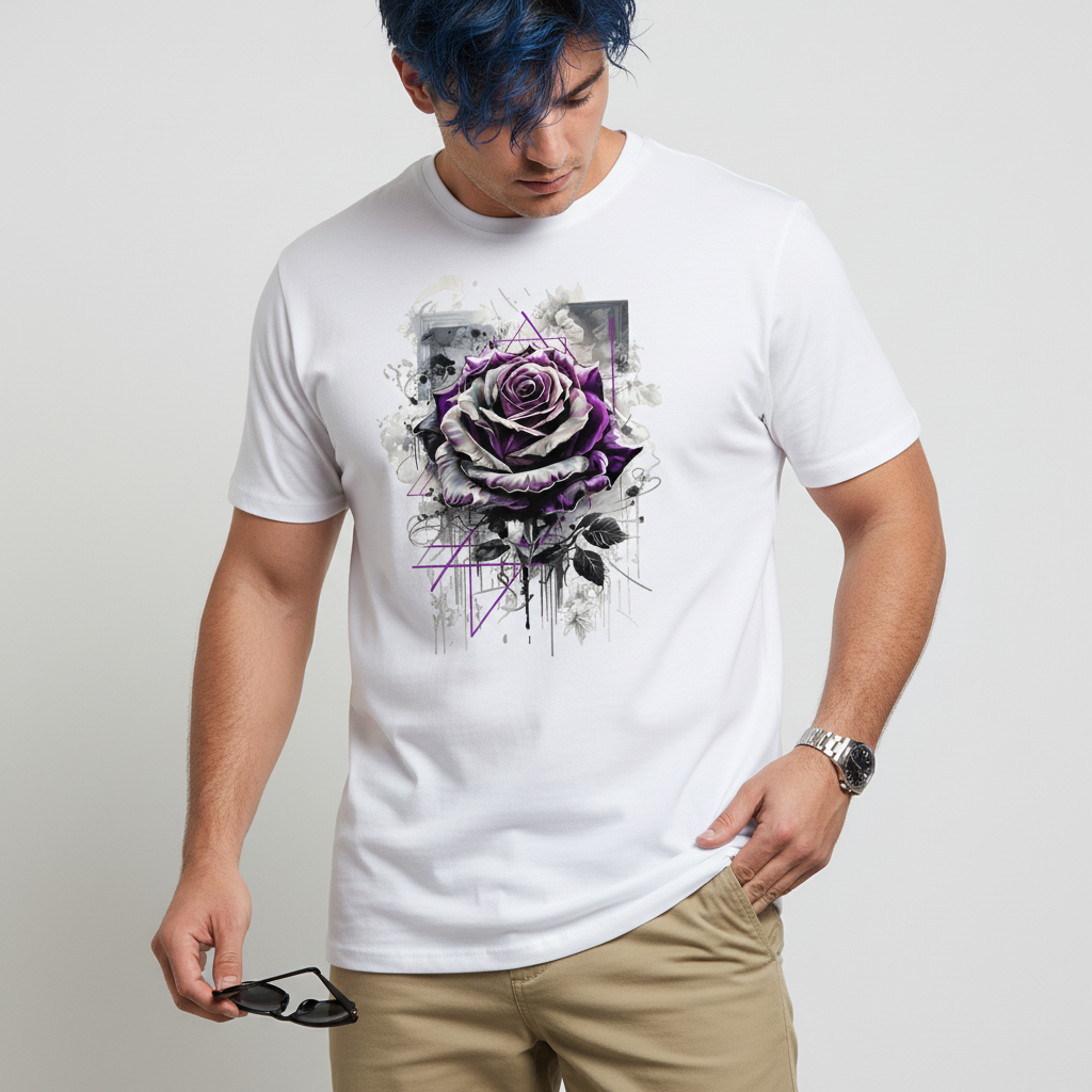Purple Rose Artistic Unisex Tee